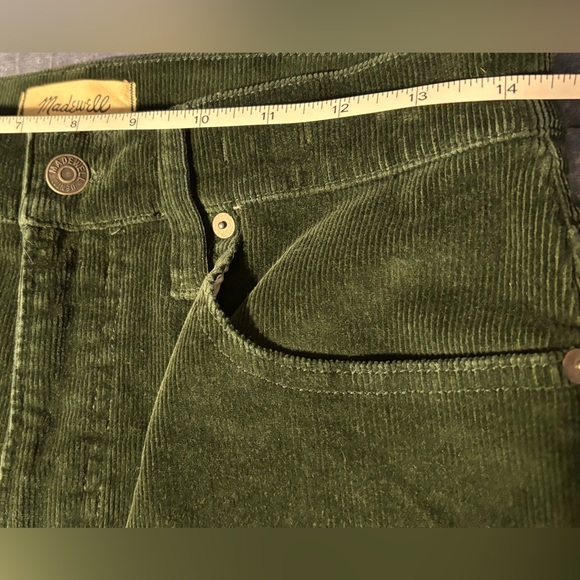 Madewell The Perfect Vintage Wide-Leg Pant Corduroy Edition Forest Green Size 28 - Picture 13 of 16